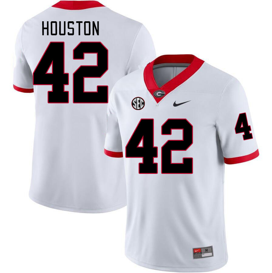 #42 Justin Houston Georgia Bulldogs Jerseys Football Stitched-White